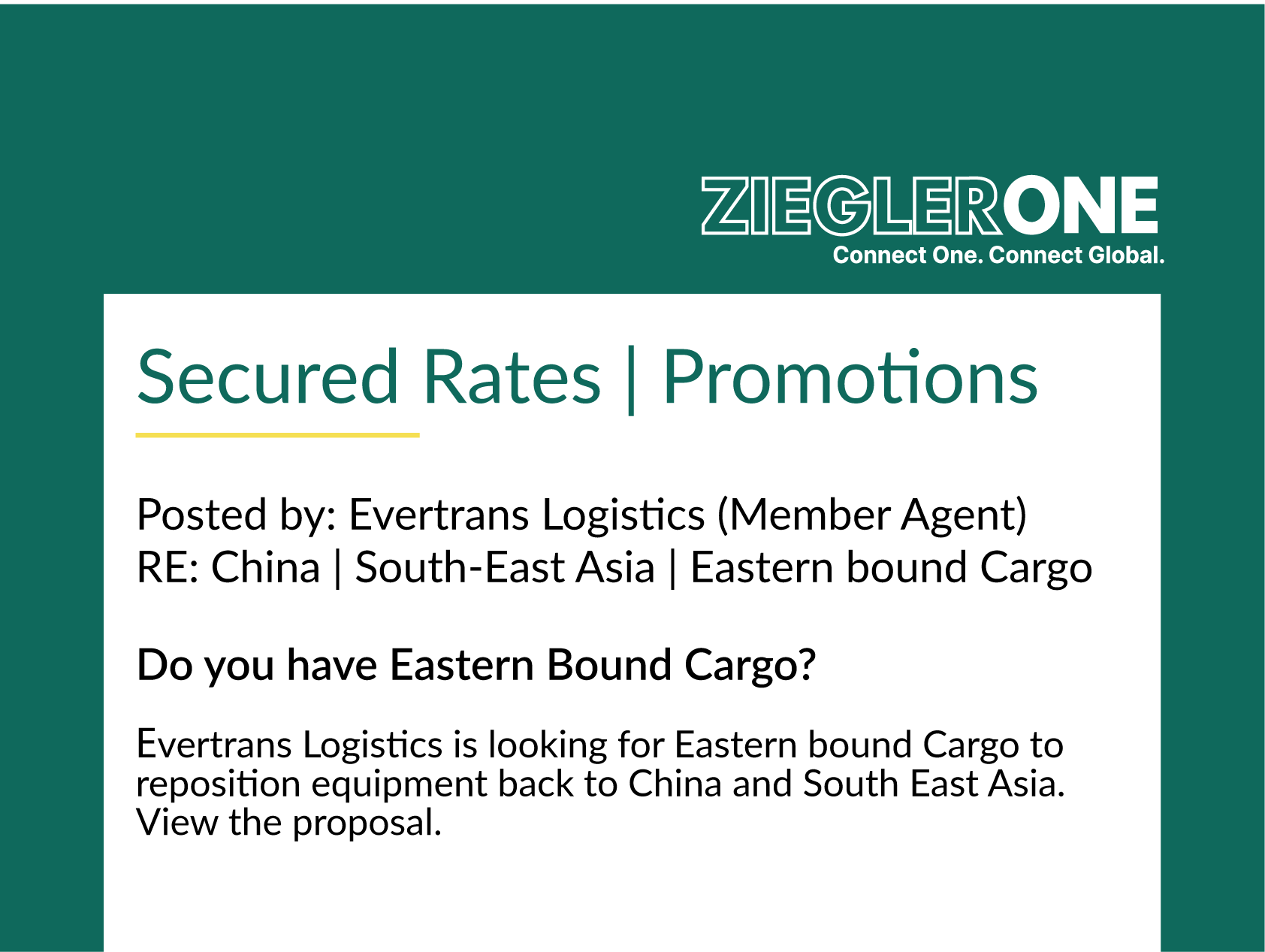 Evertrans Logistics: One-way Promotion