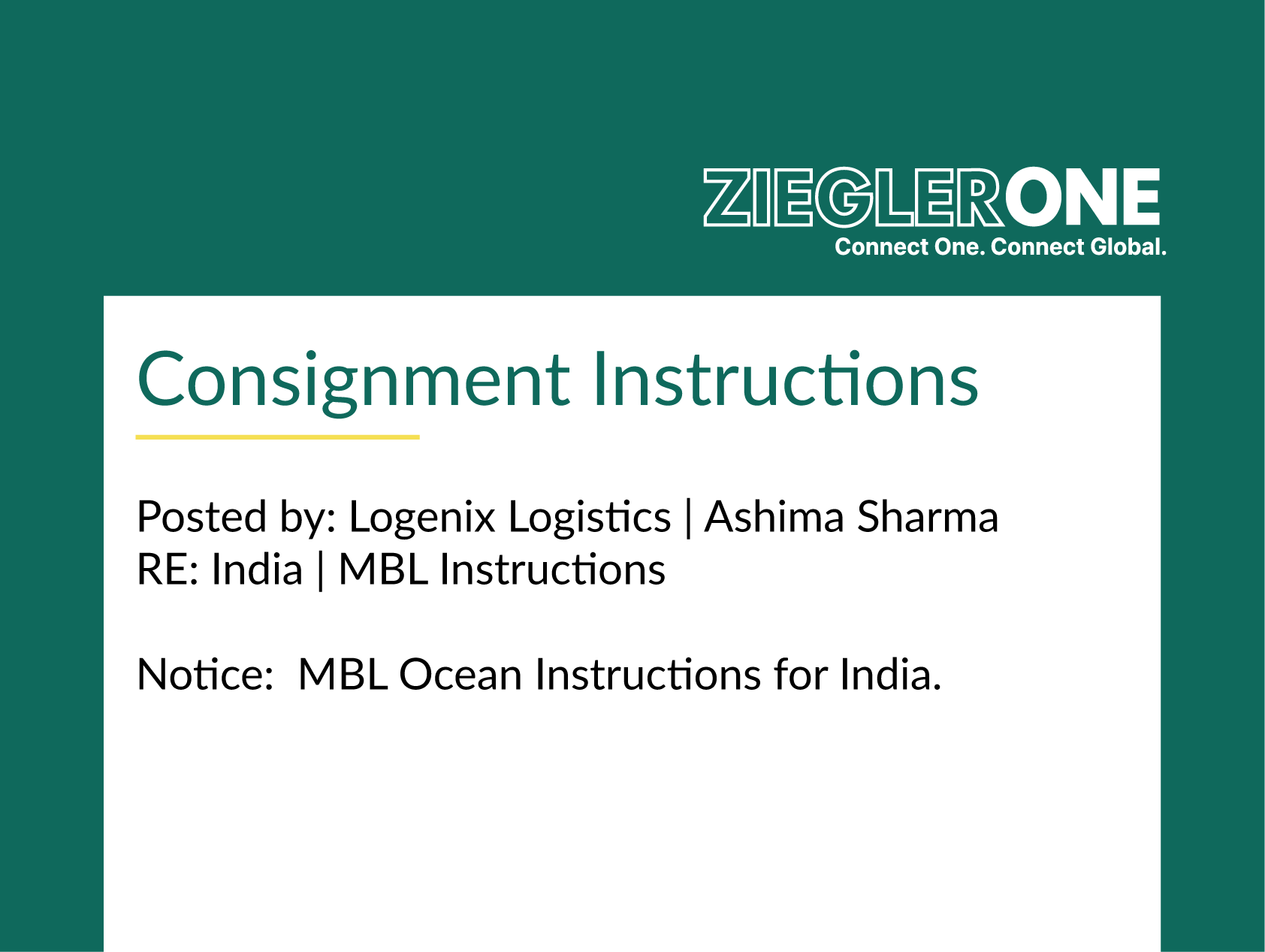 Logenix India: MBL Ocean Instructions